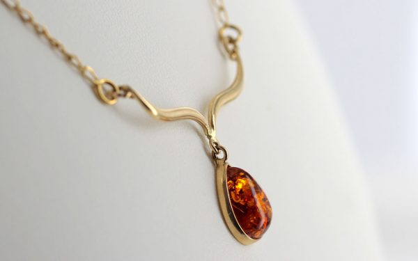 Italian Made Elegant German Baltic Amber Necklace in 9ct solid Gold- GN0036 RRP£375!!!