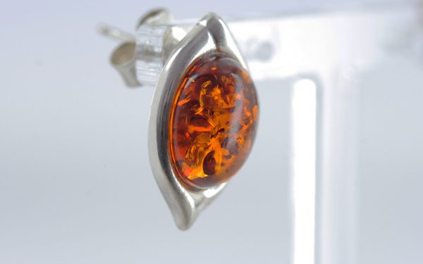 Italian Design Baltic Amber Stud Earrings In 925 Silver Handmade ST0108 RRP£28!!!