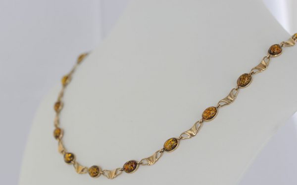 Italian Made German Green Baltic Amber Necklace in 9ct solid Gold- GN0034G RRP£1275!!!