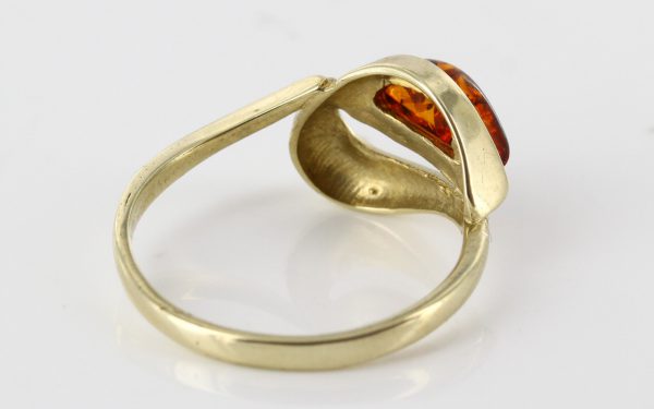 Italian Unique Handmade German Baltic Amber Ring in 9ct solid Gold- GR0165 RRP £195!!!