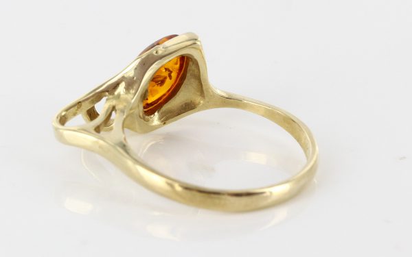 Italian Unique Handmade German Baltic Amber Ring in 9ct solid Gold- GR0167 RRP £225!!!