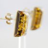 Italian Made Large German Green Baltic Amber Studs 9ct Gold GS0140G RRP £275!!!