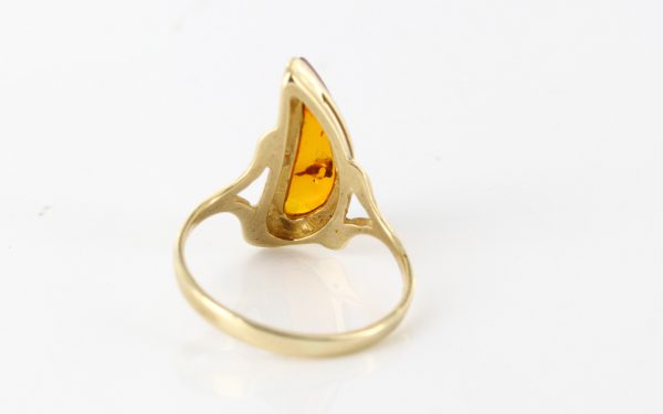 Italian Unique Handmade German Baltic Amber Ring in 9ct solid Gold- GR0190 RRP £195!!!