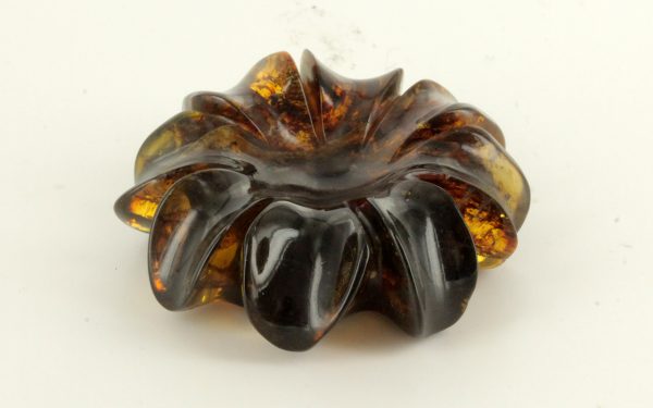 Dominican Blue Amber Unique Carved Exquisite Flower Carving OT1330 RRP£650!!!