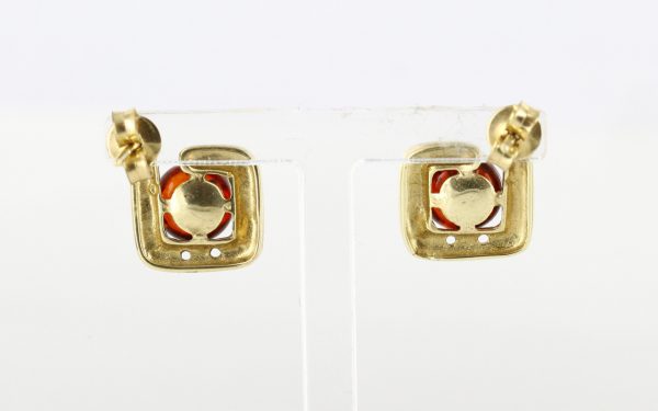 Italian Made German Baltic Amber Stud Earrings In 9ct Gold GS0062 RRP£225!!!