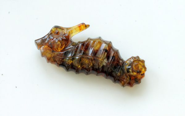 Dominican Blue Amber Exquisitely Designed Handmade Seahorse Carving OT6210 RRP£1200!!!