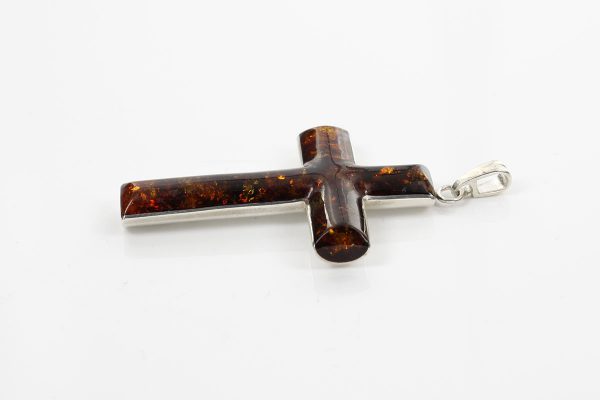 AMBER CROSS PENDANT Handmade Unique IN 925 SILVER PD085 RRP£145!!!