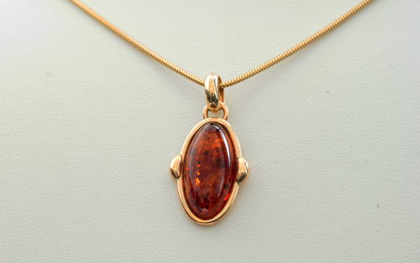 Italian Handcrafted 14ct solid Gold Pendant with German Baltic Amber GP0870 RRP£325!!!