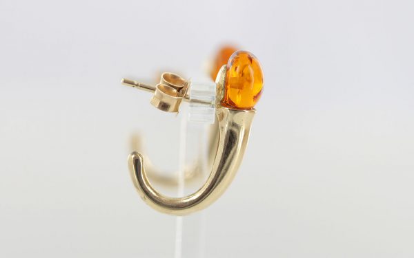 Italian Made Unique German Amber Studs In 9ct Solid Gold GS0036 RRP£295!!!