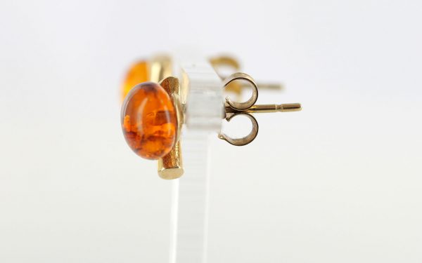 Italian Made German Unique Baltic Amber Studs In 9ct SOLID Gold GS0039 RRP£175!!!