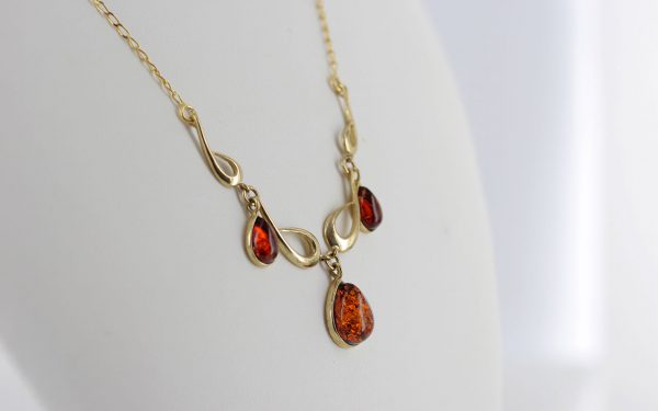 Italian Handmade German Baltic Amber Necklace in 9ct Gold- GN0051 RRP£595!!!