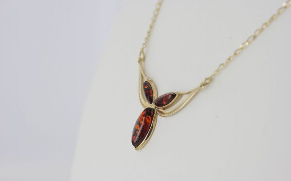 Italian Handmade German Baltic Amber Necklace in 9ct solid Gold- GN0063 RRP£395!!!