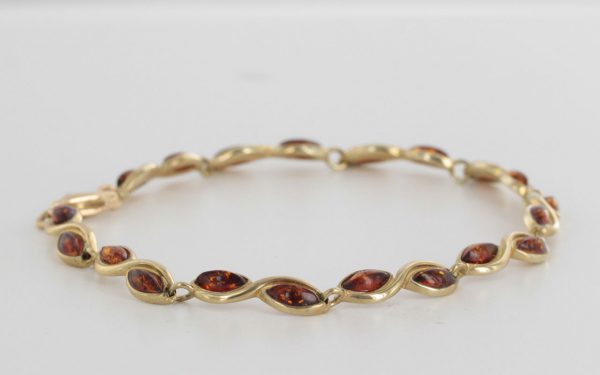 ITALIAN HANDMADE GERMAN BALTIC AMBER BRACELET IN 9CT solid GOLD GBR050-RRP£795!!!