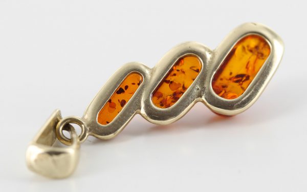 Italian Handmade German Baltic Amber Pendant In 9ct solid Gold -GP0135 RRP£175!!!