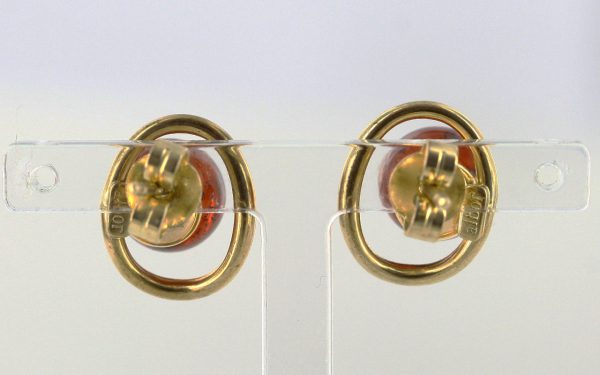 ITALIAN HANDMADE GERMAN AMBER STUD EARRINGS IN 9CT Solid GOLD GS0127 RRP£175!!!