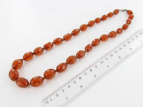 Antique German Red Honey Baltic Amber Unique Beaded Necklace A0122 RRP£1000!!