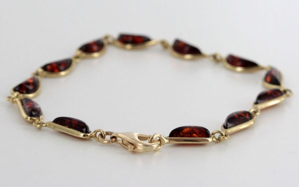 ITALIAN HANDMADE GERMAN BALTIC AMBER BRACELET IN 9CT solid GOLD GBR053-RRP£525!!!