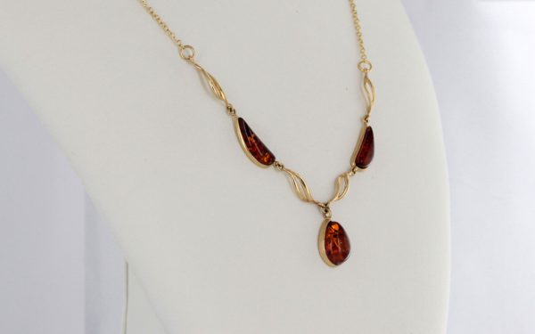 Italian Handmade German Baltic Amber Necklace in 9ct Gold- GN0019 RRP£625!!!