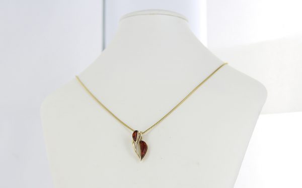 Italian Handmade Elegant Stylish German Baltic Amber Pendant in 9ct solid Gold -GP0142 RRP£195!!!