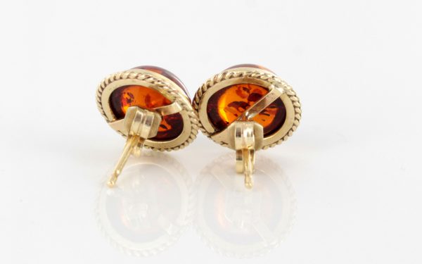 Italian Made Unique German Baltic Amber Studs in 9ct Gold GS0030 RRP£225!!!!