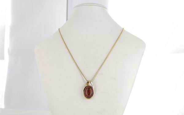 Italian Handmade Elegant Stylish German Baltic Amber Pendant in 9ct Gold -GP0148 RRP£375!!!