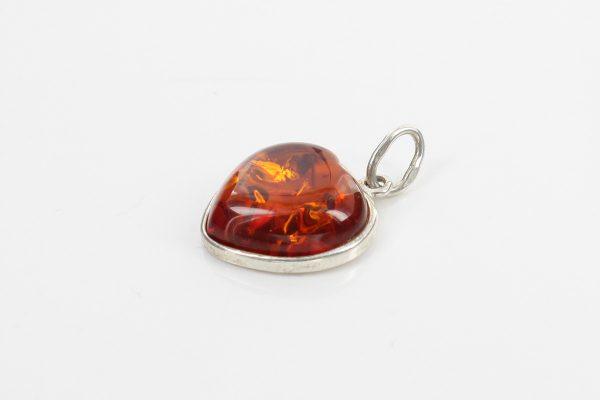 Heart Pendant Elegant Handmade Baltic Amber in 925 Silver PD091 – RRP£45!!!