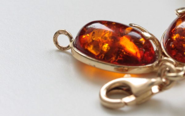 ITALIAN HANDMADE GERMAN BALTIC AMBER BRACELET IN 9CT solid GOLD GBR063-RRP£1000!!!