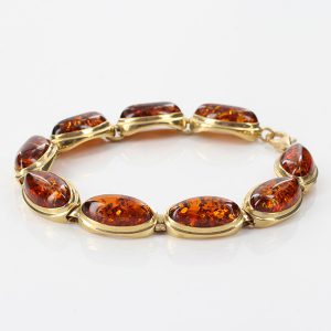 ITALIAN HANDMADE GERMAN BALTIC AMBER BRACELET IN 9CT solid GOLD GBR030-RRP£1750!!!