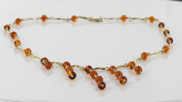 Italian Handmade German Baltic Amber Necklace in 9ct solid Gold- GN0030 RRP£995!!!