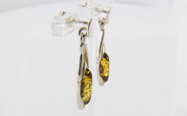 Italian Made Elegant German Baltic Amber 925 Silver Earrings E0101 RRP£30!!!