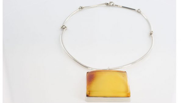 Butterscotch Handmade Amber Necklace German Baltic Amber 925 Silver-N129 RRP£499!!!