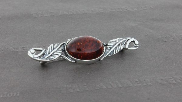 German Baltic Amber Art Decor Style Brooch 925 Silver Handmade BD101 RRP£50!!!