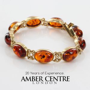 ITALIAN Handmade SMALL GERMAN BALTIC AMBER BRACELET IN 9CT solid GOLD -GBR130 RRP£995!!!