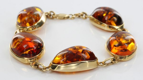 ITALIAN HANDMADE GERMAN BALTIC AMBER BRACELET IN 14CT solid GOLD GBR110-RRP£2500!!!