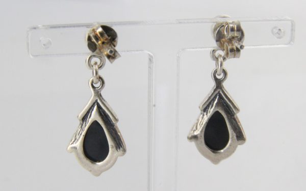 Italian Style Elegant Green Baltic Amber 925 Silver Earrings E0125 RRP £35