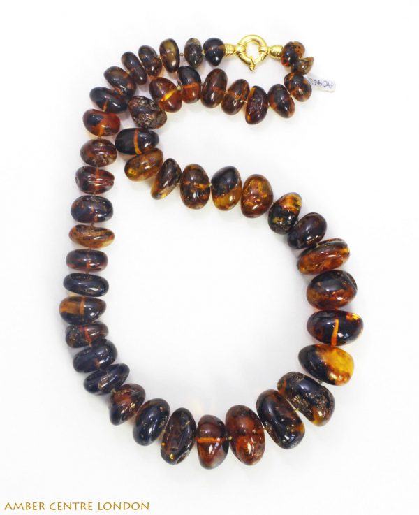 Dominican Blue Amber Natural Beaded Necklace First Grade Amber A0107 RRP£4950!!