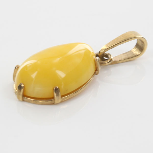 Italian made Butterscotch German Baltic Amber Pendant in 9ct solid Gold-GP0041Y RRP£145!!!