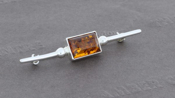 Amber Brooch German Baltic Amber 925 silver unique handmade - BD0113 RRP£40!!!