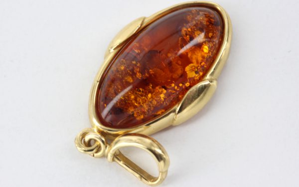 Italian Hand Made German Baltic Amber Pendant in 18ct solid Gold GP0994 RRP£525!!!