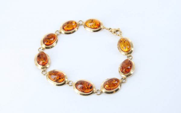 ITALIAN MADE UNIQUE GERMAN BALTIC AMBER BRACELET IN 18CT solid GOLD -GBR101 RRP£2450!!!