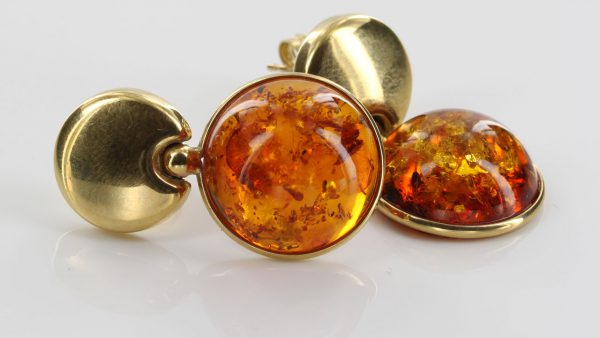 Italian Made German Baltic Amber in 14ct Gold Drop Earrings GE0383 RRP850!!!
