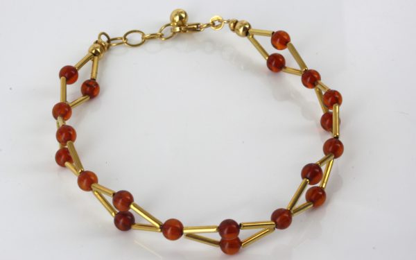 ITALIAN MADE UNIQUE GERMAN BALTIC AMBER BRACELET IN 18CT solid GOLD -GBR103 RRP£1000!!!