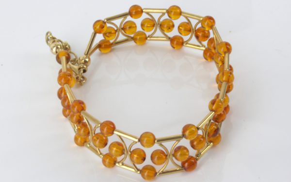 IITALIAN HANDMADE UNIQUE GERMAN BALTIC AMBER BRACELET IN 18CT solid GOLD -GBR104 RRP£1950!!