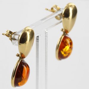 Italian Made Classic Baltic Amber in 14ct Gold Drop Earrings GE0366 RRP£595!!!