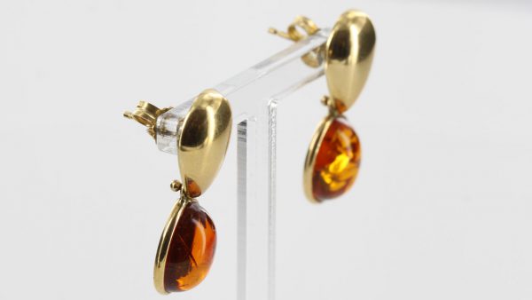 Italian Made Classic Baltic Amber in 14ct Gold Drop Earrings GE0366 RRP£595!!!