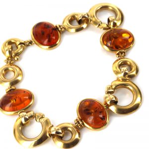 ITALIAN HANDMADE UNIQUE GERMAN BALTIC AMBER BRACELET IN 18CT solid GOLD -GBR105 RRP£3500!!!