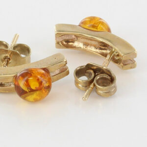 Italian Made Unique German Baltic Amber Set In 9ct Gold Studs GS0084 RRP£175!!!