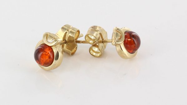 Italian Made Exquisite German Baltic Amber In 9ct Gold Studs GS0085 RRP£125!!!