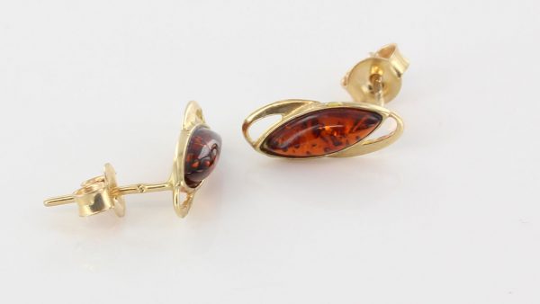 Italian Made Unique German Baltic Amber Studs In 9ct Gold GS0102 RRP£125!!!