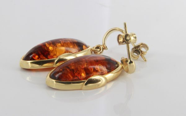 Italian Hand Made 18ct solid Gold Earrings with German Baltic Amber GE0146 RRP£1000!!!